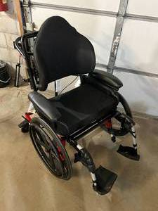WOW MSRP $3000 Broda 48V4 Encore Pedal Tilting Wheelchair with Invacare Matrx Padded Seating - In Good Condition&nbsp 22 Width