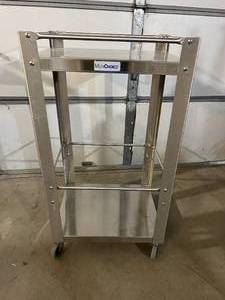 MSRP $1500 MediChoice Stainless Steel Table Utility Cart with Shelf and Four-Sided Rail 20 Inch&nbsp&nbsp34 Inch&nbsp&nbsp16 Inch on 3 Inch Ball-Bearing Swivel Casters - Like New Condition