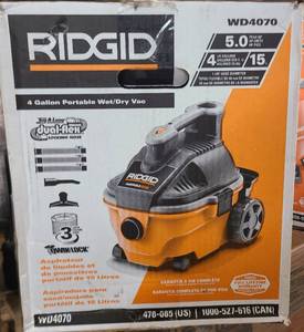 New Rigid 4 Gallon Portable WetDry Vac WD4070