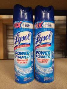 2 Cans of Lysol Power Foamer Bathroom Cleaner