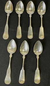 lot 4 image: Antique Oliver Gerrish Spoons .925 Sterling Silver w Engravings (112 grams)