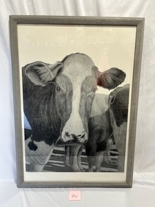 lot 70 image: Signed Cow Print by Ferreri -1986c (31.5 x 43.5)