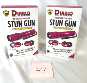 lot 71 image: (2) New Guard Dog Security Diablo Stun Gun w LED Flashlights
