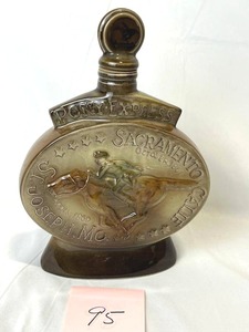 lot 95 image: Vintage Jim Beam Pony Express Bourbon Whiskey Decanter (Sacramento) - 11 Tall
