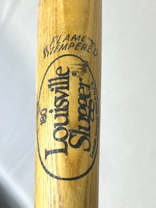 lot 101 image: Vintage Louisville Slugger Flame Tempered Fred Lynn Batting Champion Wooden Baseball Bat