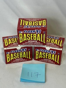 lot 117 image: Lot of (3) 1991 Fleer Baseball Update Sealed Sets - Bagwell RC, I. Rodriguez RC, and More