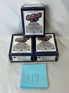 lot 119 image: Lot of (3) New Sealed 1991 Upper Deck Baseball Final Edition Sets - Jim Thome RC, Pedro Martinez RC, and More