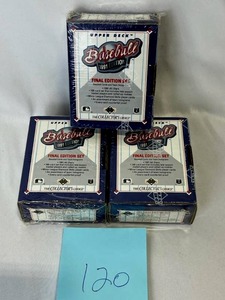 lot 120 image: Lot of (3) New Sealed 1991 Upper Deck Baseball Final Edition Sets - Jim Thome RC, Pedro Martinez RC, and More