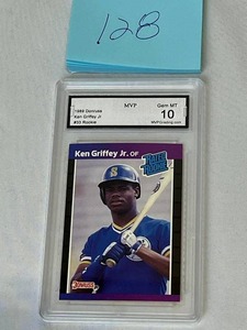 lot 128 image: 1989 Donruss Rated Rookie #33 Ken Griffey, Jr.
