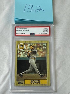lot 132 image: 1987 Topps Barry Bonds #320 PSA 9 (OC)
