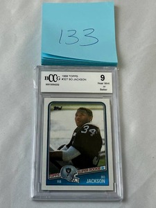 lot 133 image: 1988 Topps Bo Jackson RC (BCCG 9)
