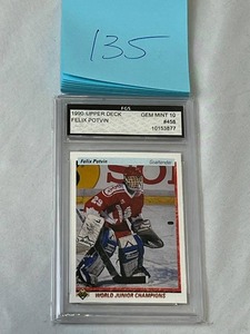 lot 135 image: 1990 Upper Deck #458 Felix Potvin (FGS 10)