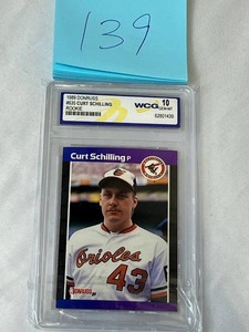 lot 139 image: 1989 Donruss Curt Schilling #635 RC (WCG 10)