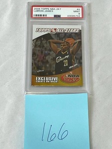 lot 166 image: 2006 Topps NBA 2K7 #4 LeBron James PSA 9
