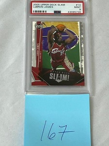 lot 167 image: 2005 Upper Deck Slam #14 LeBron James PSA 9