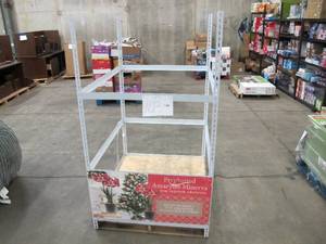 lot 103 image: Adjustable White Metal Frame Built to Fit Onto Pallets - Perfect for Projects