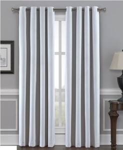 lot 138 image: NEW MAJESTY VELVET TOTAL BLACKOUT CURTAIN PANEL PAIR - WHITE