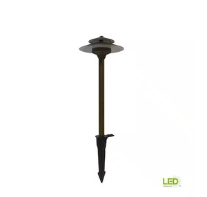 lot 288 image: Home Decorators Collection 20-Watt Equivalent Low Voltage Brass Integrated LED 2700K Warm White Outdoor Landscape Path Light