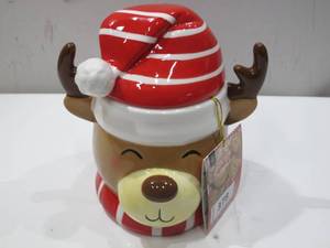 lot 378 image: NEW Members Mark Assorted Holiday Cookie Jar - Reindeer
