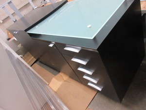 lot 234 image: BLACK LAMINATE CREDENZA