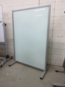 lot 261 image: DOUBLE SIDED ROLLING GLASS WHITE BOARD