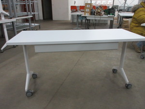 lot 270 image: ALLSTEEL ROLLING WORK TABLES WITH CORD MANAGEMENT