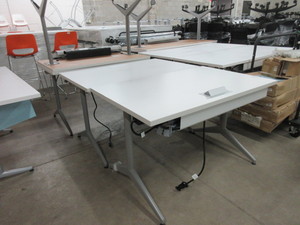 lot 277 image: ALSTEEL WORK TABLE WITH POWER PORT AND CORD MANAGEMENT
