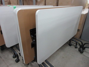 lot 295 image: STEELCASE, ROLLING FLIP TOP TABLES