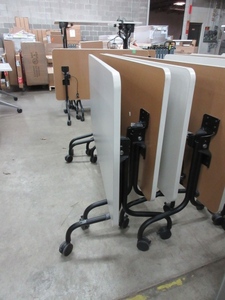 lot 296 image: STEELCASE, ROLLING FLIP TOP TABLES