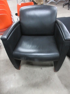 lot 301 image: ALLSTEEL BLACK VINYL CLUB CHAIRS