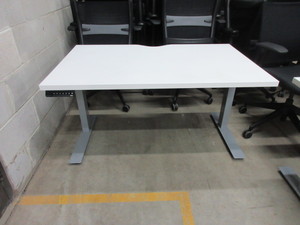 lot 363 image: ALLSTEEL WORK TABLES WITH CUT OUT AND SWITCH