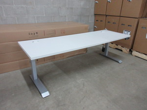 lot 376 image: ALLSTEEL WORK TABLES WITH CORD MANAGEMENT AND SWITCH