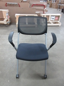 lot 219 image: ALLSTEEL SEEK  ROLLING, STACKING CHAIRS WITH ARMS