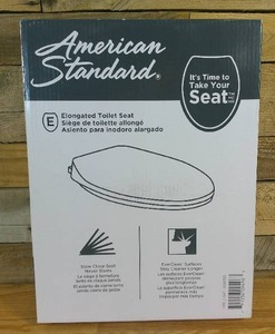 lot 9 image: American Standard Luxury Slow-Close & Easy Lift-Off Elongated Toilet Seat- Pearson