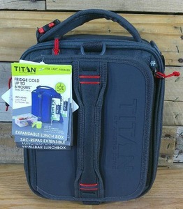 lot 34 image: Titan Arctic Zone Fridge Cold, Crush Resistant Lunch Pack with 2 Ice Walls-Dark Gray