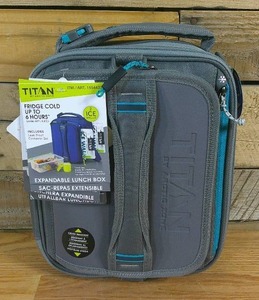 lot 35 image: Titan Arctic Zone Fridge Cold, Crush Resistant Lunch Pack with 2 Ice Walls-Light Gray