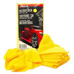 lot 55 image: Kirkland Signature Ultra Plush Microfiber Towel, Yellow, 16 in x 16 in, 36-count