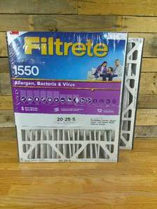 lot 72 image: 3M NDP03-5IN-2 Filtrete Allergen, Bacteria & Virus Air Filter MPR-1550 Merv-12 20 By 25 By 5 Inch (Case of 2)