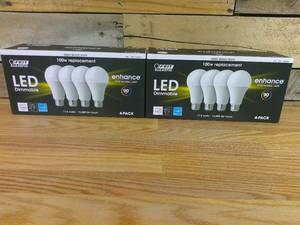 lot 97 image: Set of 2 Feit Dimmable LED 3000K Bright White 4-PACK (100W Replacement) 17.5W