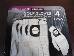 lot 148 image: KIRKLAND SIGNATURE Golf Gloves Premium Cabretta Leather - 4 pack size Medium-Large