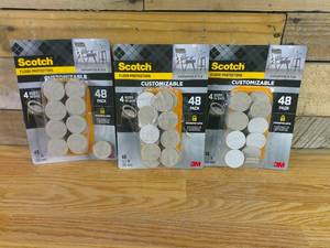 lot 115 image: 3 Packs of Scotch Customizable Floor Protectors 48 Pack