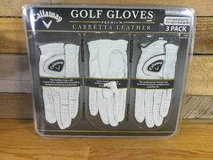 lot 150 image: Callaway Golf Gloves MediumLarge 3-Pack Cabretta Leather