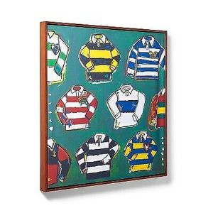 lot 168 image: 30x30 Tiny Rugby Shirt Wall Canvas - Rowing Blazers