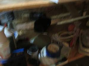 Silver plated flatware, Canning jars, TY Beanie in plastic ornament style bulb plus other random household supplies