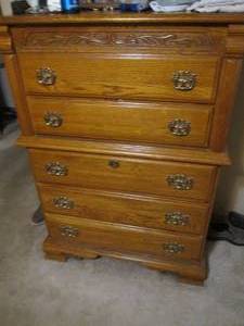 Gentlemens Webb solid wood 5-drawer Highboy dresser (matches lots 4 &amp 6)