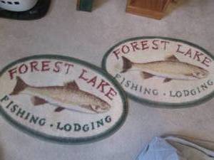 Pair of small Matching oval rugs perfect for the fishermans cabin or Lodge
