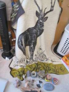 Collectible Boyds Bears Fairy Houses, deer statue and Deer throw blanket