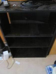 Black 4-tier Bookcase with two fully adjustable shelves