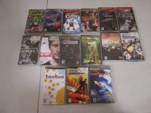 Stack of assorted Nintendo PSP games