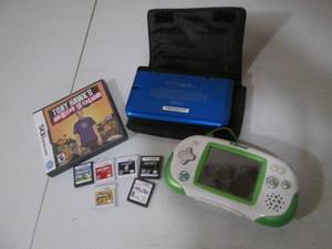 Nintendo DS-XL, Leapfrog Leapster Explorer, headphones and other electronics